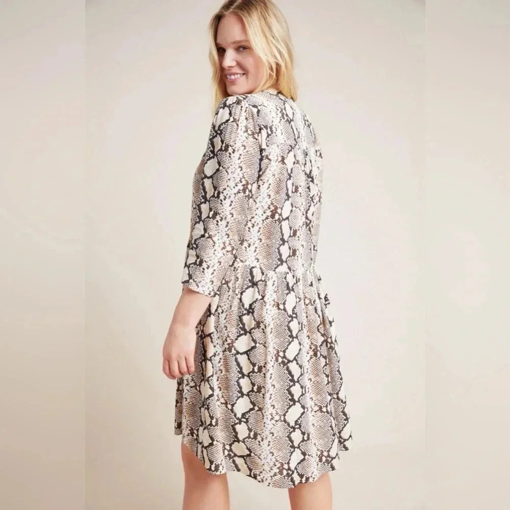 Maeve by Anthropologie Juno Snake Print Dress size XS Extra Small - Picture 2 of 16